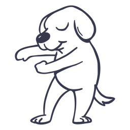 Dog dance dancing stroke PNG Design