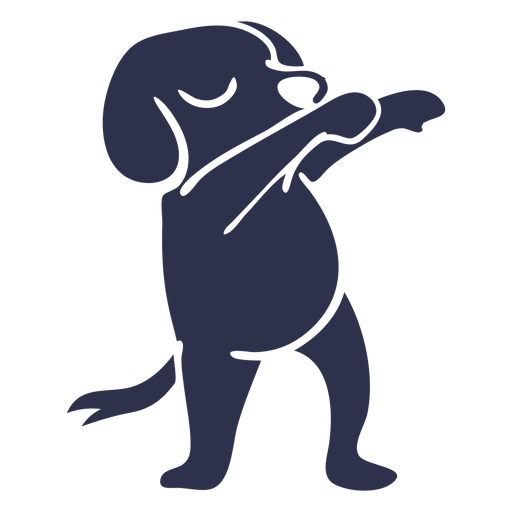 Silhueta detalhada de dança de cachorro dançando Desenho PNG
