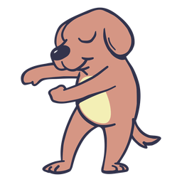 Cachorro dançando dança tacada plana Desenho PNG