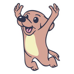 Perro saltando feliz trazo plano Diseño PNG