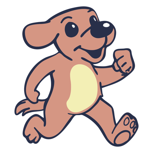 Dog running flat stroke PNG Design