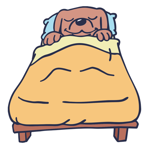 Perro durmiendo cama plano Diseño PNG
