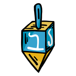 Dreidel Flat Stroke PNG & SVG Design For T-Shirts