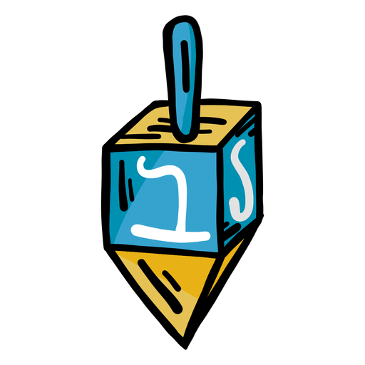 Dreidel flat stroke - Transparent PNG & SVG vector file