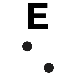 E e letter dot spot stroke PNG Design