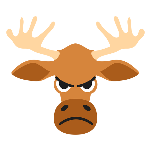 Elk moose muzzle angry flat sticker PNG Design