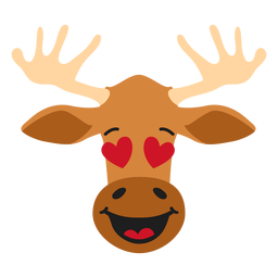 Elk moose muzzle enamoured flat sticker PNG Design