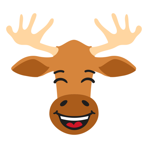 Elk moose muzzle happy flat sticker PNG Design
