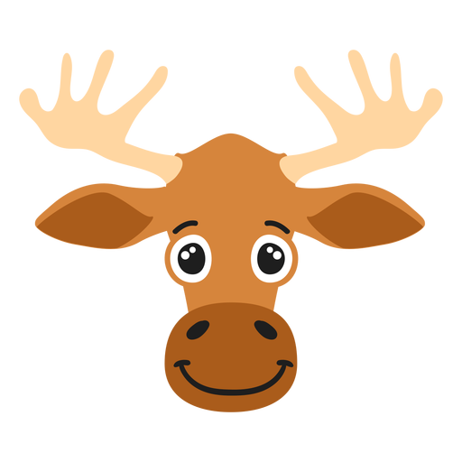 Elk moose muzzle joyful flat sticker PNG Design
