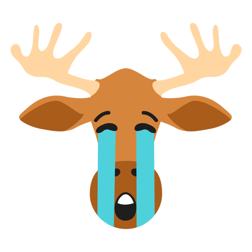 Elk moose muzzle sad flat sticker