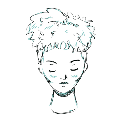 Linha de ilustração de mulher de cabelo de rosto Desenho PNG