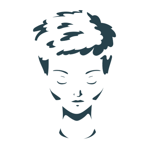 Face hair woman silhouette detailed PNG Design