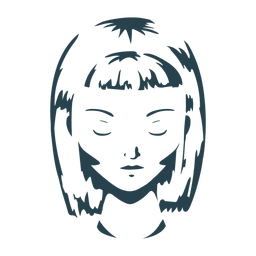 Gesicht Frau Haar Bob geschnittene Silhouette detailliert PNG-Design