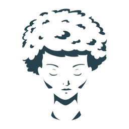 Silhueta detalhada de cabelo de mulher de rosto Desenho PNG