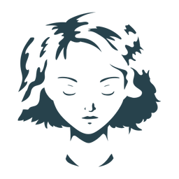 Silueta de cabello de mujer cara detallada Diseño PNG
