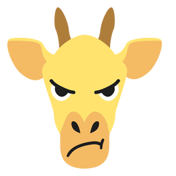 Adesivo plano de girafa com focinho zangado Desenho PNG