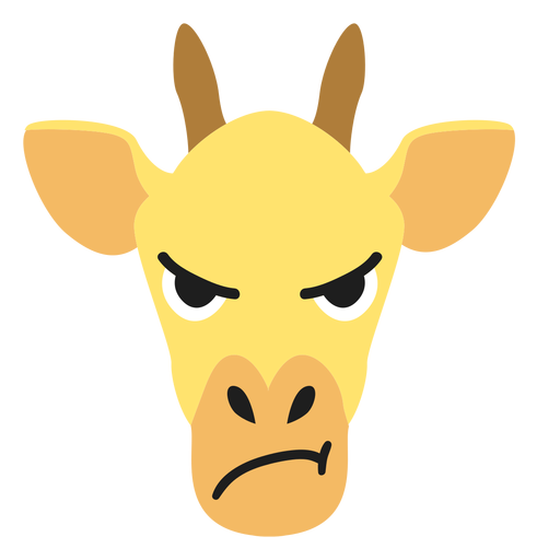 Giraffe Maulkorb wütend flache Aufkleber PNG-Design