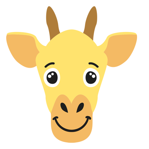 Giraffe muzzle joyful flat sticker PNG Design