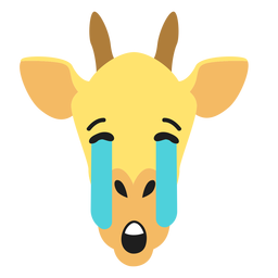 Autocolante de girafa com focinho triste Desenho PNG