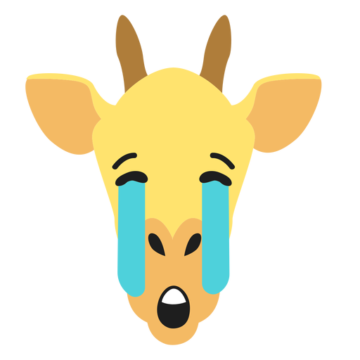 Etiqueta engomada plana triste del hocico de la jirafa