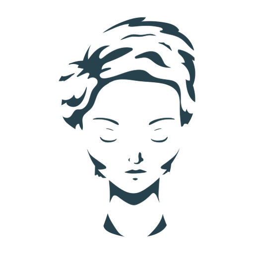 Silhueta detalhada de mulher com rosto de cabelo Desenho PNG
