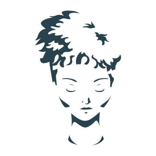 Silueta de mujer de cara de cabello detallada Diseño PNG