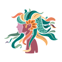 Hair long face woman flat PNG Design
