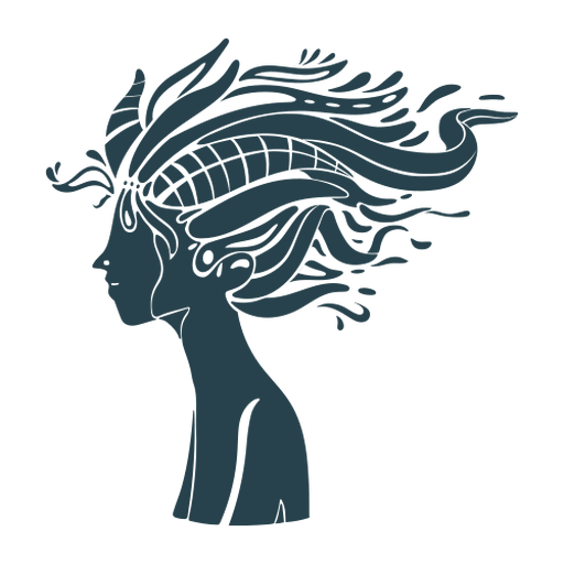 Silhueta detalhada de cabelo comprido de mulher Desenho PNG