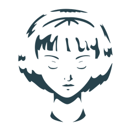 Silhueta detalhada do rosto de mulher de cabelo Desenho PNG