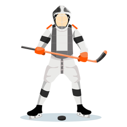 Palo de jugador de jugador de hockey plano Diseño PNG