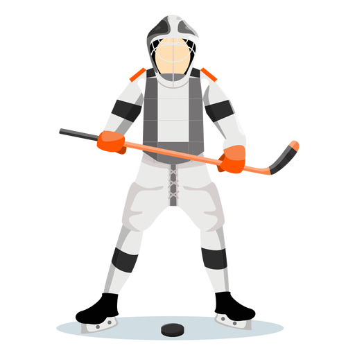 Hockey player player stick flat PNG Design