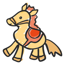 Doodle de hobby de caballo Diseño PNG