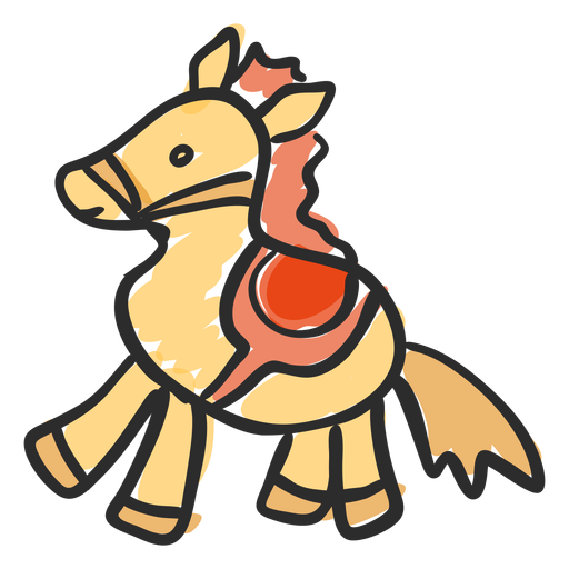 Doodle de hobby de caballo Diseño PNG