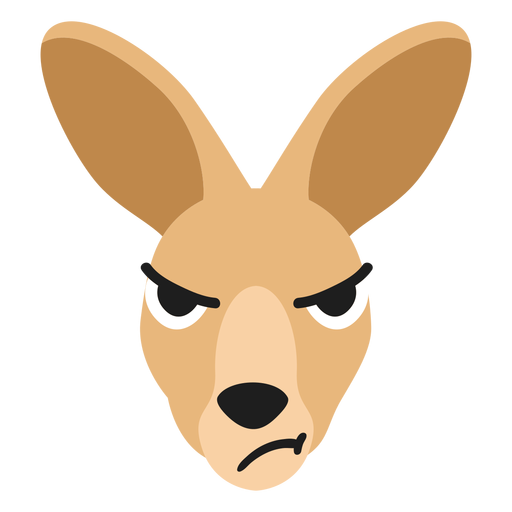 Kangaroo muzzle angry flat sticker PNG Design