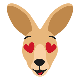 Kangaroo muzzle enamoured flat sticker PNG Design