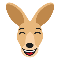 Kangaroo muzzle happy flat sticker PNG Design