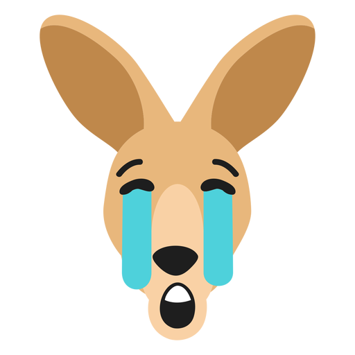 Kangaroo muzzle sad flat sticker PNG Design
