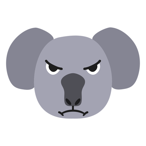 Koala muzzle angry flat sticker PNG Design