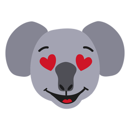 Koala Maulkorb verliebt flache Aufkleber PNG-Design