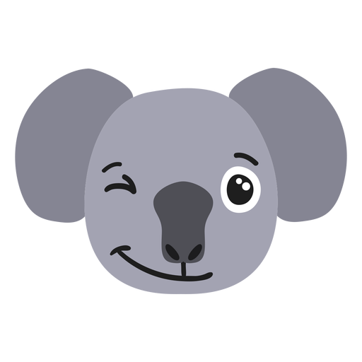 Koala Maulkorb froh flache Aufkleber PNG-Design