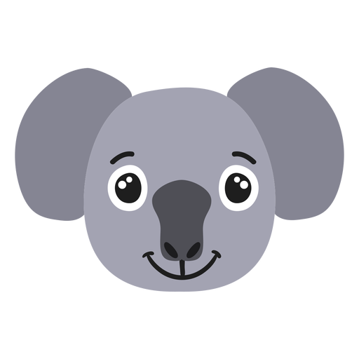 Koala muzzle joyful flat sticker PNG Design