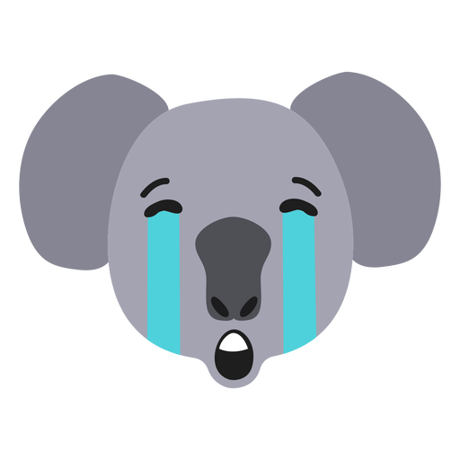 Koala muzzle sad flat sticker PNG Design