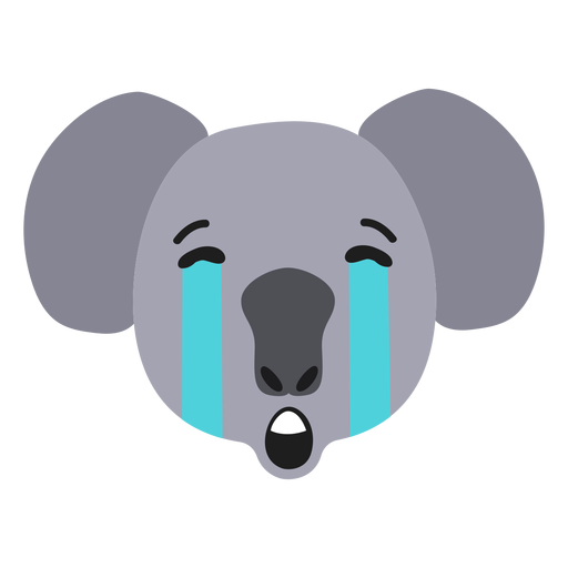 Koala Schnauze traurig flache Aufkleber PNG-Design