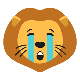 Etiqueta engomada plana triste del hocico del león Diseño PNG