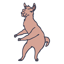 Llama bailando trazo de baile plano Diseño PNG