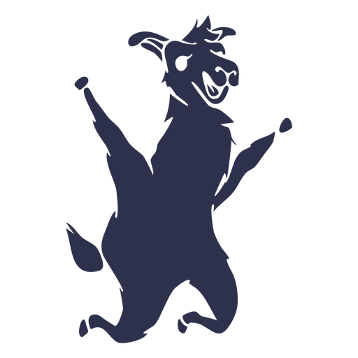 Lama springt glücklich detaillierte Silhouette PNG-Design