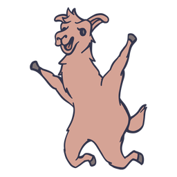 Lhama pulando feliz nado plano Desenho PNG