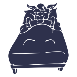 Llama sleeping bed detailed silhouette PNG Design