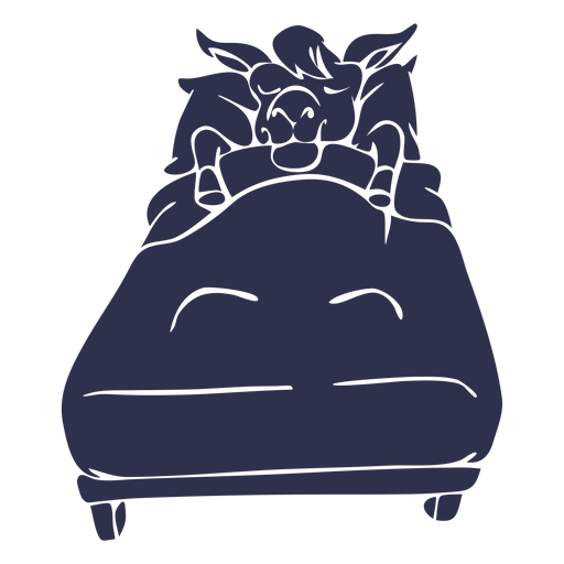 Llama sleeping bed detailed silhouette
