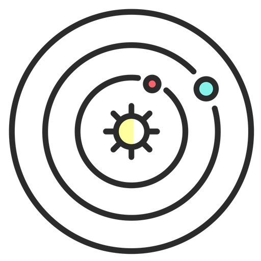 Traço plano do sol do mapa Desenho PNG